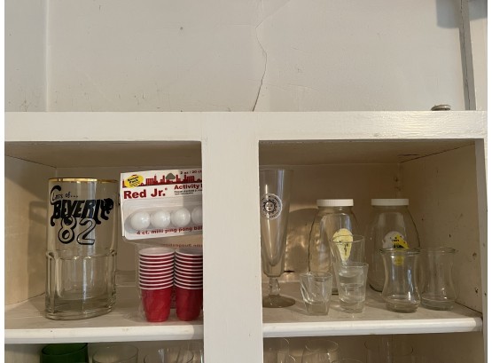K/ Kitchen Shelf #5 - Assorted Variety Of Drinking Glasses