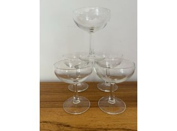 LR/ Set Of 5 Low Footed Champagne Glasses