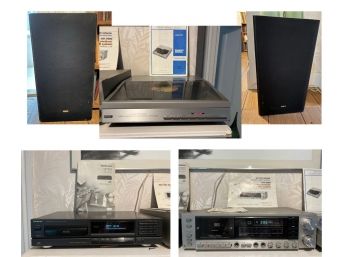H/ Awesome Audio Bundle - Technics CD Player, Realistic Receiver & Cassette, Realistic Turntable Lab1500
