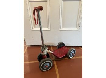 S/ Vintage Junior Wee Scooter Riding Skate Wagon Toy - Red