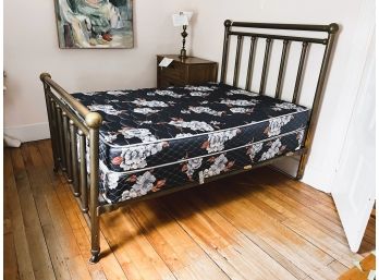 A/ Lovely Vintage Brass Bed Set On Wheels Full/Double Size