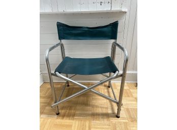 S/ Green Vintage Coleman Folding Camp Chair W/ Arms & Oversized Seat
