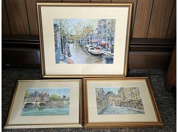 F/ 3 Beautiful Framed Serigraphs By Pierre Cambier Signed & Numbered W/COAs