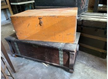 G/ 2 Vintage Wood Lift Top Chests