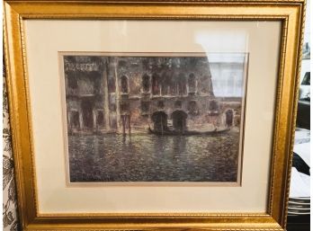 LR/ Lovely Framed Print 'Palazzo Da Mula Venice 1908' Claude Monet