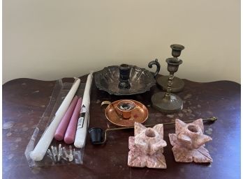 DR/ Candle & Candlestick Holders - Towle, Brass, Silverplate, Marble/Stone...