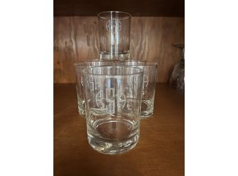 DR/ Set Of 6 Monogrammed High Ball Glasses 'R A S'