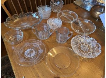 DR/ Misc Assorted Bundle Of Pretty Glass Serving Pieces