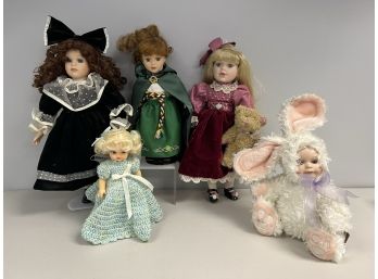 5 Collector Dolls - Cuddle Kids, Victorian Collection/Manley & More