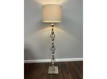 Contemporary Brushed Nickle Finish Geometric Floor Lamp