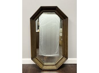 Vintage Thick Wood Octagon Wall Mirror By Nutone Scovill