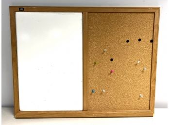 Side-By-Side Cork Bulletin Board & Dry Erase Whiteboard