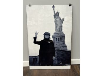 Poster Of John Lennon At Statue Of Liberty NY #PP0878 Beatles Music Collectible