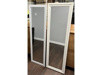 2 White Plastic Framed Full Length Mirrors