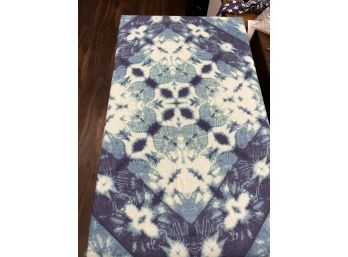 Blue Batik Tye Dye Cotton & Flax Tablecloth By UO Home