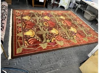 Lovely 8' X 12' Area Rug Brown Gold Green Red Yellow / Landry & Acari