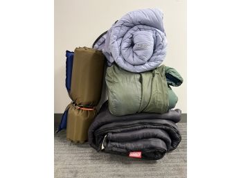 Camping Bundle - 3 Sleeping Bags & 1 Padded Mat / LL Bean, Coleman & More