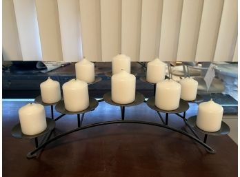 LBR - Black Iron Candle Stand Decor - Holds 10 Candles