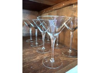 LK - 8 Footed Clear Glass Martini Glasses