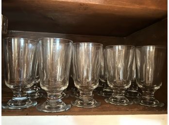 LK - Set Of 15 Clear Glass 5.5'h Footed Glasses