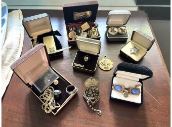 LBR - Assorted Cuff Links, Money Clip, Pins, Rings, Chains & More