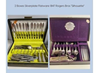 2 Boxes Silverplate Flatware 1847 Rogers Bros 'Silhouette'
