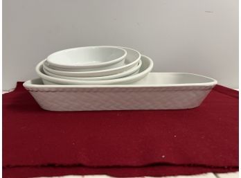 5 Pc White Bakeware Dishes - Corning Ware, Royal Worcester Fine Porcelain & More