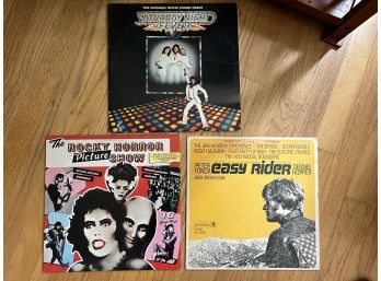 LR/ 3 Epic Movie Soundtrack 33RPM Record Albums - Rocky Horror, Sat Night Fever, Easy Rider