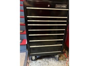 S/ Craftsman Black Prof Series 8 Drawer Ball Bearing Tool Chest Wheels & All Tools Contents