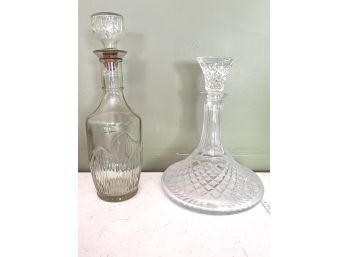 LR/ 2 Lovely Glass Decanters W/ Tops