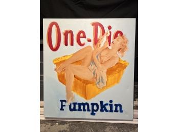 S/ Paint On Canvas 'One-Pie Pumpkin' Pop Art By Jason Chase