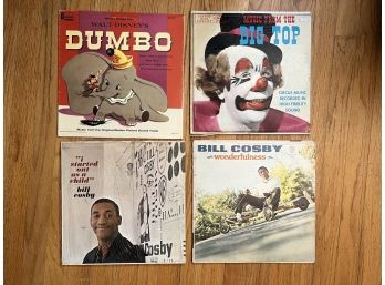 LR/ 4 Pc 33RPM Record Album Vinyl Bundle - Nostalgia - Bill Cosby, Disney Dumbo, Music From The Big Top