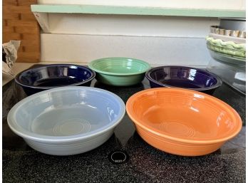 K/ 5 Pc HLC Fiesta Assorted Colors Soup Cereal Salad Bowls