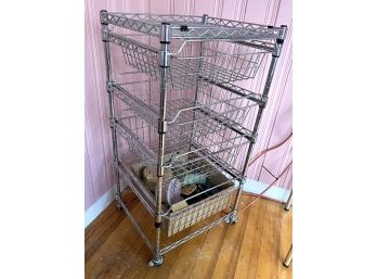 P/ Great 4 Drawer Chrome Rolling Cart