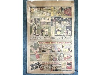 K/ Vintage Comic Wall Art - The Boston Sunday Globe Aug 25, 1940 Superman & More