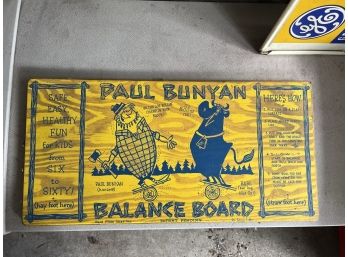 O/ Vintage Original Paul Bunyan Wooden Balance Game Bongo Board