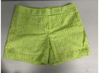 Lime Green Abstract Stripe Women's Sz 6 Short By Trina Turk