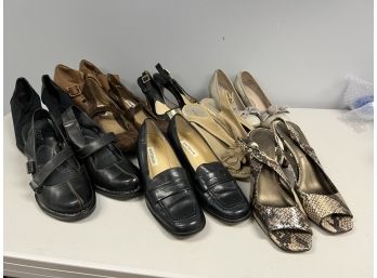 9 Prs Women's Heels & Wedges Shoes Sz 6.5-7.5 / Bandolino Tahari Tsubo & More
