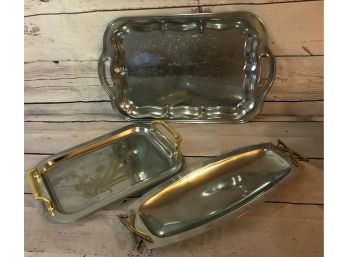 Trio Of Metal Serving Trays