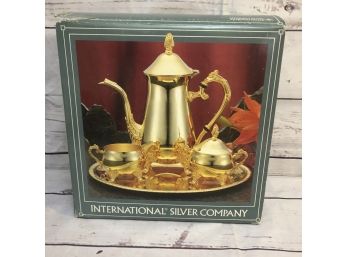 International Silver Company Golden Finish 4 Pc Coffee Set