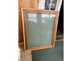 FP/ Large Wood Framed Glass Front Display Cabinet W/ Key Lock