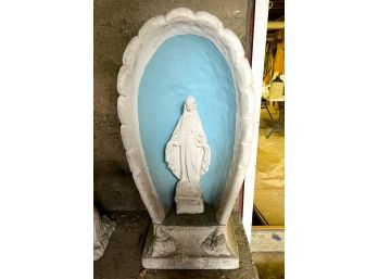 C/ Outdoor Garden Yard Statue - Virgin Mother Mary In Seashell Niche