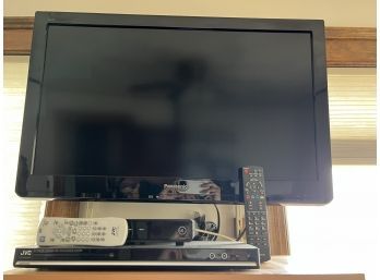 O/ Panasonic Black 31' Flat Screen TV & JVC DVD CD Player - Both W Remotes