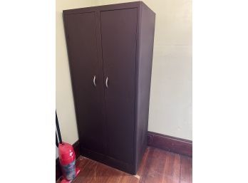 UH/ Brown Steel 2 Door Storage Cabinet Locker W/Clothing Rod