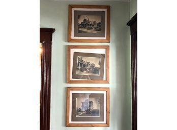 F/ 3 Vintage Framed Photographs Of Salem MA Homes