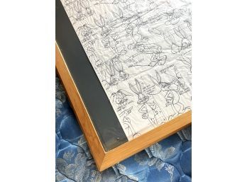 BRA/ Framed Sheets Of 1993 Warner Brothers 'How To Draw Bugs Bunny'