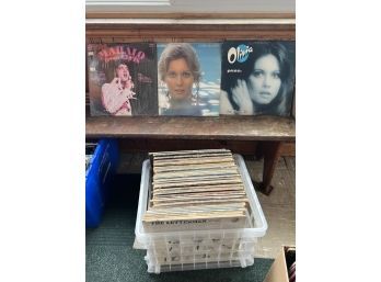 FP/ Large Box Of Record Albums #1 - Olivia Newton John, Elvis, The Lettermen & More