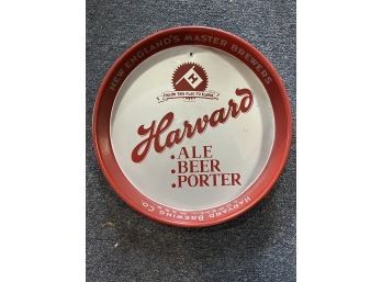 K/ Vintage Harvard Porter Ale Beer Round Tin Metal Serving Tray