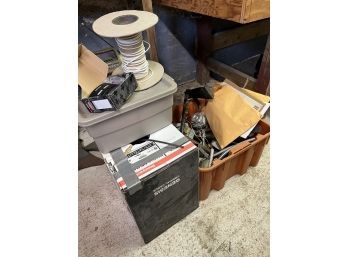 C/ 4 Box Assorted Electrical Parts - Coaxial Cable, Electrical Boxes, Outlets & More