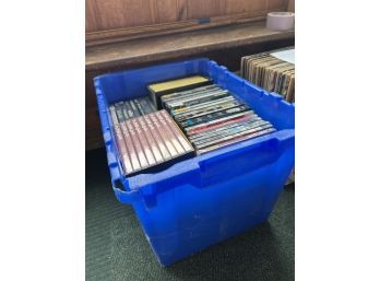 FP/ Large Blue Tote Filled W/ Loads Of DVDs And 4 VHS Tapes